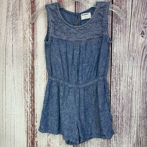 Old Navy Girls Blue Shorts Sleeveless Romper Size 10 #5010